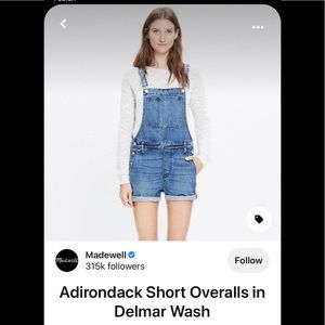 Madewell Adirondack Short Overalls in Delmar Wash Size Small
